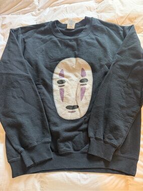 Gildan Black Crewneck Sweatshirt with No Face Graphic